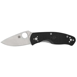 Spyderco C136PBK Persistence Lightweight 2.75 Folding Plain Satin 8Cr13MoV SS Blade, Black Bi-Directional Texturing FRN Handle