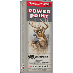 Winchester Ammo X4501 450 Bushmaster 260 gr Power-Point (PP) Ammunition 20 rd BOX