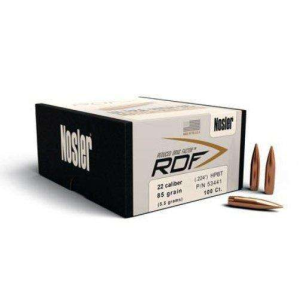 Nosler 53441 RDF .22 Cal .224 85 gr Hollow Point Boat Tail (HPBT) 100 Per Box