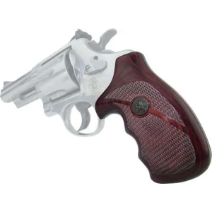 Pachmayr 63040 Renegade Laminate Revolver Grip Panels S&W N Frame Round Butt Checkered Wood Laminate Rosewood