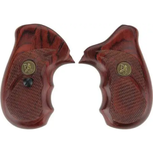 Pachmayr 63000 Renegade Laminate Revolver Grip Panels S&W J Frame Round Butt Checkered Wood Laminate Rosewood