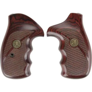 Pachmayr 63020 Renegade Laminate Revolver Grip Panels S&W K/L Frame Round Butt Checkered Wood Laminate Rosewood
