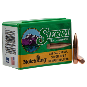 Sierra 9300T MatchKing 338 Cal .338 300 GR Hollow Point Boat Tail 50 Per Box