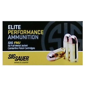 Sig Sauer E45BA350 Elite Ball 45 ACP 230 gr Full Metal Jacket (FMJ) 50 Bx/ 20 Cs