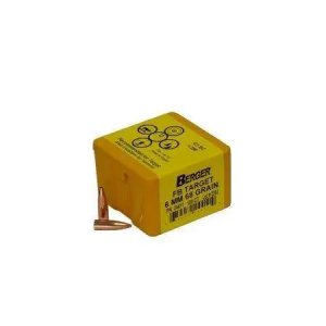 Berger Bullets 24411 Target 6mm .243 68 GR Flat Base 100 Per Box