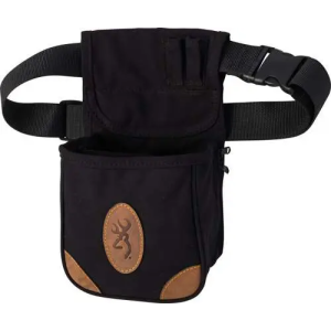 Battle Hawk Armory Browning Lona Shell Pouch Black Canvas Body w/Tan Leather Accents Adjustable