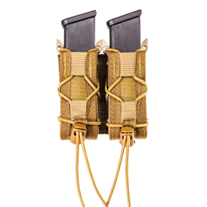 High Speed Gear 13PT12CB TACO Double Pistol Belt Mount Magazine Pouch Coyote Brown Nylon w/Polymer Divider