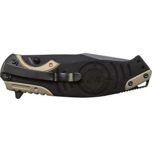 SW Knives SWMP13BS M&P Gold 3.50 Clip Point Plain/Part Serrated Tan/Black Handle Folding