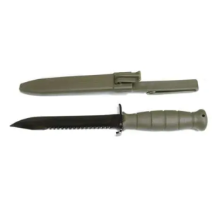Glock KF039181 Field Knife FM 81 6.50 Clip Point Plain/Saw Phosphate-Treated HRC55 Spring Steel Polymer Battle Field Green Handle Fixed