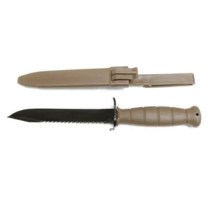 Glock KDO39179 Field Knife FM 81 6.50 Clip Point Plain/Saw Phosphate-Treated HRC55 Spring Steel Polymer FDE Handle Fixed