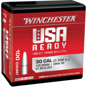 Winchester Ammo WBR30125 Centerfire Rifle 308 Win 125 gr Open Tip 100 Per Bag