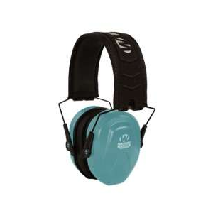 Walker's GWP-CRPAS-TL Razor Compact Passive Muff 24 dB Over the Head Polymer Teal Ear Cups with Black Headband & White Logo (Youth, Women)