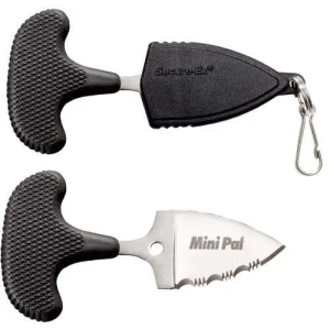 Cold Steel 43NS Mini Pal 1 Drop Point Serrated 400 Stainless Steel Synthetic Rubber Black Handle Fixed