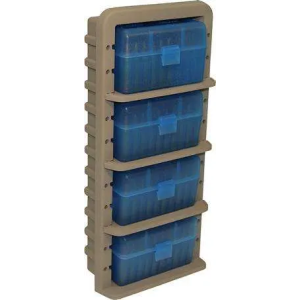 MTM AMMO RACK W/ 4 RS50 50RND FLIP TOP BOXES CLR BLUE/DK ETH