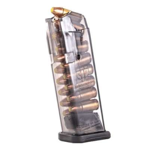 ETS MAGAZINE OMEGA GLOCK 19/26 9MM 15RD TRANS POLY 19/26
