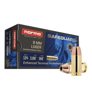SAFEGUARD 9mm Luger 124gr JHP 50RDS AMMO