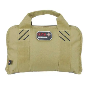 G*Outdoors GPS-1308PCT Double Pistol Case with Ammo Dump Cup Tan 1-2 Handguns