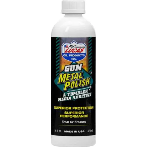 LUCAS OIL 16OZ GUN METAL POLSH TUMBLER MEDIA ADDITIVE LIQUID