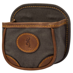 Browning 121388694 Lona Shell Carrier Flint Canvas Body w/Brown Leather Accents Holds 1 Box