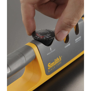 Smiths Products 50264 Adjustable Angle Pull-Thru Sharpener Fine, Coarse Ceramic, Diamond Sharpener Rubber Handle Gray