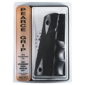 Pearce Grip PGM1911 One Side Panel w/Finger Groove Insert 1911 Govt Black Rubber