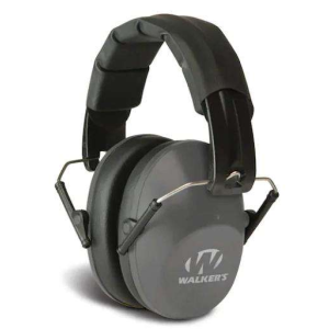 Walkers GWPFPM1GY Pro Low Profile Polymer 22 dB Over the Head Gray Ear Cups w/Black Band