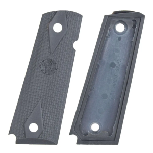 Govt. Model Rubber Grip Panels Checkered W/Diamonds Slate Grey