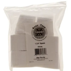 Bore Tech BTPT134S50 X-Count Square Patches Cotton 500 Per Pack 1.75
