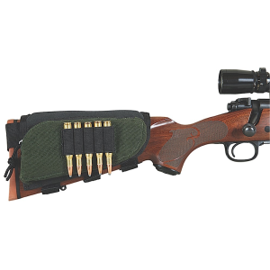 Allen 20550 Buttstock Shell Holder With Pouch 5 Rounds Green/Black Cordura Nylon