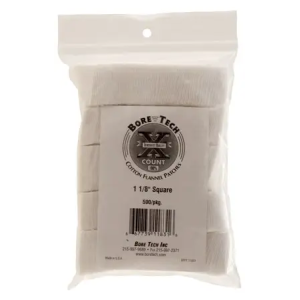 Bore Tech BTPT118S50 X-Count Square Patches Cotton 500 Per Pack 1.12