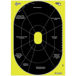 Allen 15220 EZ Aim Splash Oval Non-Adhesive Paper Target 12 x 17 8 Per Pack