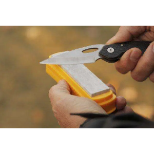 Smiths Products 50556 Arkansas Sharpening Stone Ceramic Stone Sharpener Plastic Handle Yellow