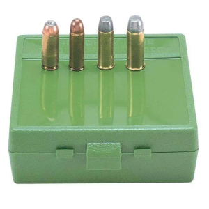 MTM AMMO BOX .50AE/.50SW MAG 64-ROUNDS FLIP TOP STYLE GREEN