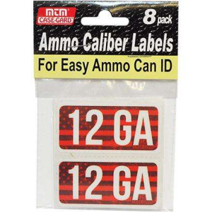 MTM AMMO CALIBER LABELS 12GA 8-PACK