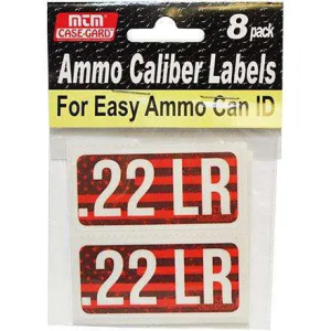 MTM AMMO CALIBER LABELS .22LR 8-PACK