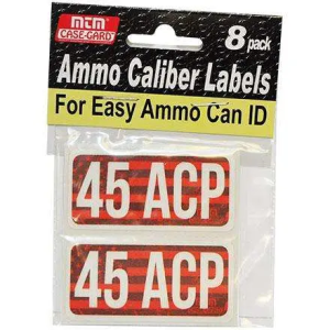 MTM AMMO CALIBER LABELS .45ACP 8-PACK