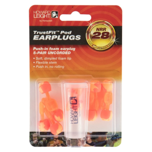 Howard Leight R02236 TrustFit Pod Uncorded Earplugs Foam 28 dB Orange 5 Pair