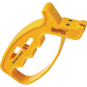 Smiths Products JIFF-S 10-Second Knife & Scissor Sharpener Fine, Coarse Carbide, Ceramic Sharpener Plastic Handle Yellow