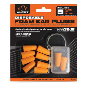 Walkers GWPFP5PK Foam Ear Plugs  30 dB Orange 5 Pair (10 Count)