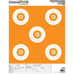 SHOTKEEPER TARGETS 5-BULLS ORG/WHT LRG 12PK