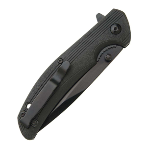 BEAR & SON 4 1/2'' BLACK ZYTEL SIDELINER BLACK BLADE WITH FLIPPER
