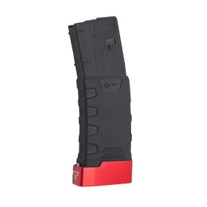Taran Tactical/Mission First Tactical EXD 30rd Black Magazine w/ +5/6rd Basepad Extension, Red