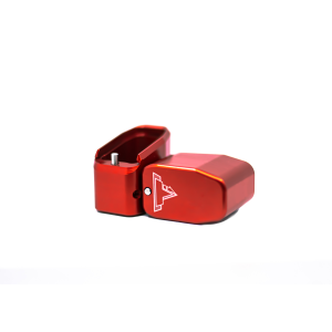 Taran Tactical +5 Base Pad for Shield Arms Glock 48/43X Gen 1 & 2 Magazines, Red