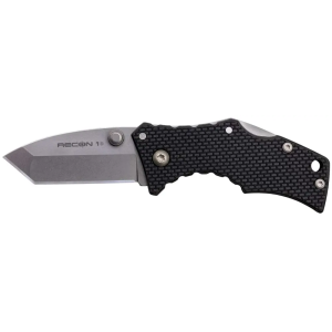 Cold Steel CS-27DT Micro Recon 1 2 Folding Tanto Plain Stonewashed 4034 Steel Blade Black Griv-Ex Handle
