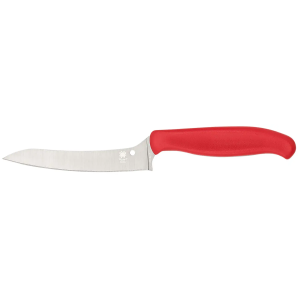 Spyderco K14PRD Z-Cut Pointed 4.40 Fixed Plain Stonewashed CTS BD1N SS Blade, Red Textured Polypropylene Handle