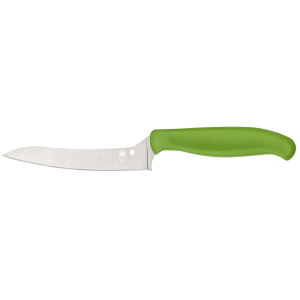 Spyderco K14PGN Z-Cut Pointed 4.40 Fixed Plain Stonewashed CTS BD1N SS Blade, Green Textured Polypropylene Handle