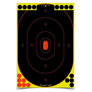 Birchwood Casey 34617 Shoot-N-C  Self-Adhesive Paper 12 x 18 Silhouette Yellow Target Paper w/Black Target & Red Accents 12 Per Pack