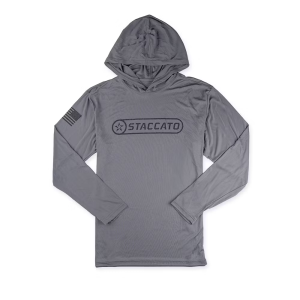 Staccato 2011 Men's/Unisex Retro Sign Sun Hoodie, Charcoal, 2XL