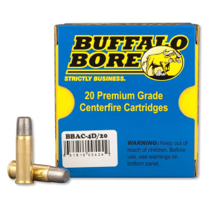 Buffalo Bore Ammunition 4D/20 Heavy 44 Rem Mag +P+ 340 gr Lead Flat Nose (LFN) 20 Bx/ 12 Cs