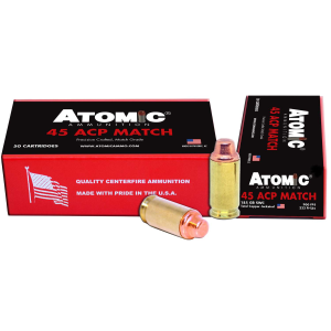 Atomic 448 Match 45 ACP 185 gr Semi Wadcutter (SWC) 50 Bx/ 10 Cs